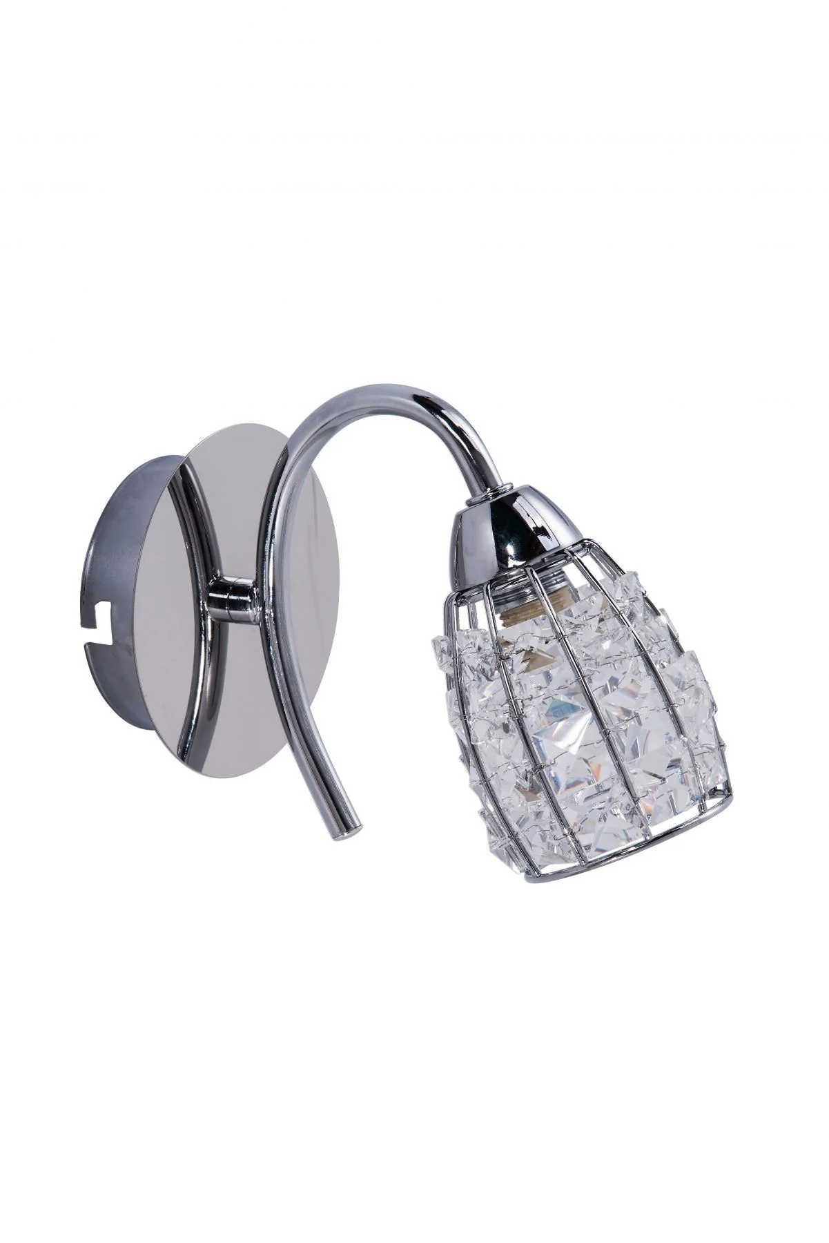 Roma 1 Light Antique Brass/Polished Chrome Wall Light with Crystal Shade - Image 2