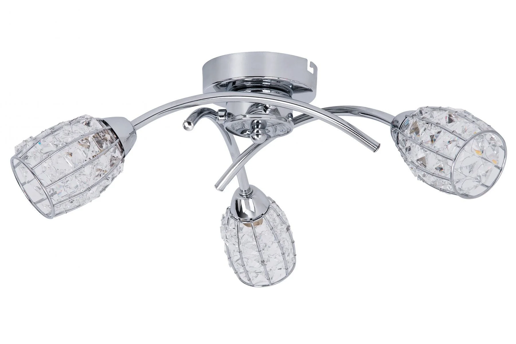 Roma 3/5Lt Light with Crystal Shade - Antique Brass/Polished Chrome - Image 2
