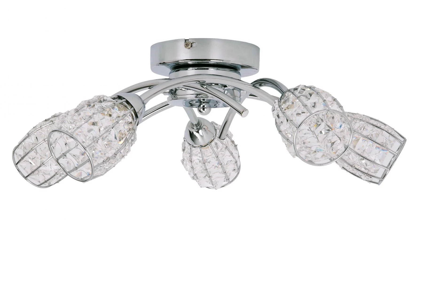 Roma 3/5Lt Light with Crystal Shade - Antique Brass/Polished Chrome - Image 4