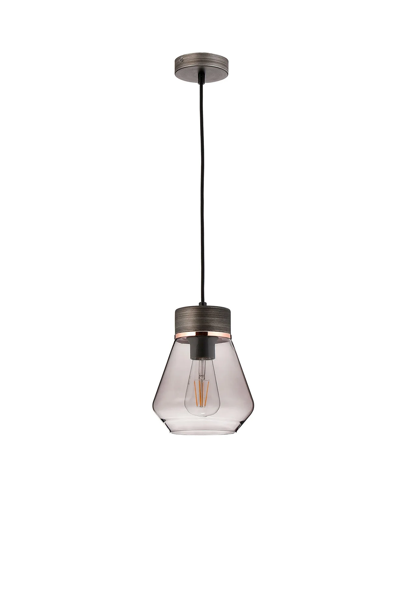 Rome 1 Light Pendant, Walnut/Aged Pewter - Image 10