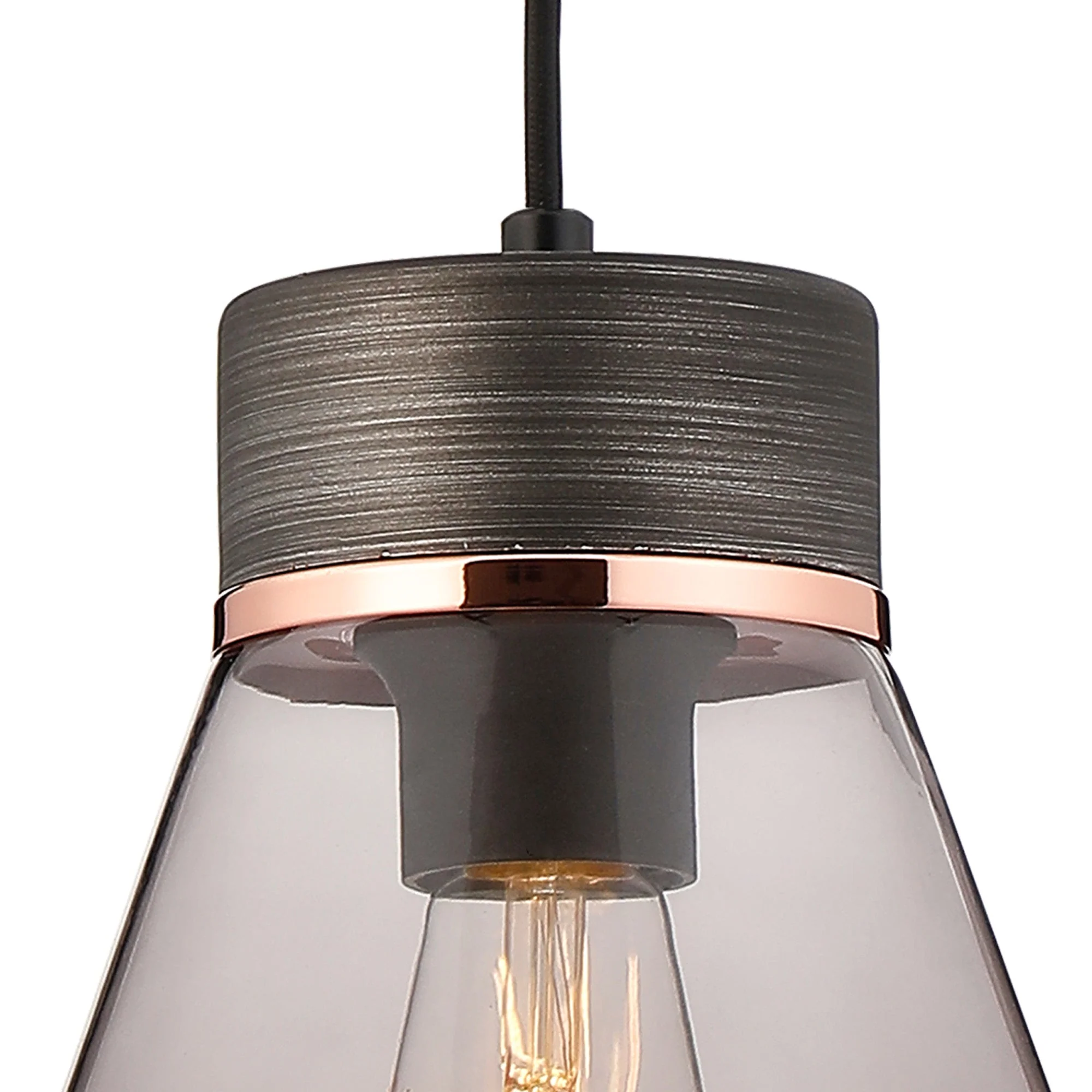 Rome 1 Light Pendant, Walnut/Aged Pewter - Image 12