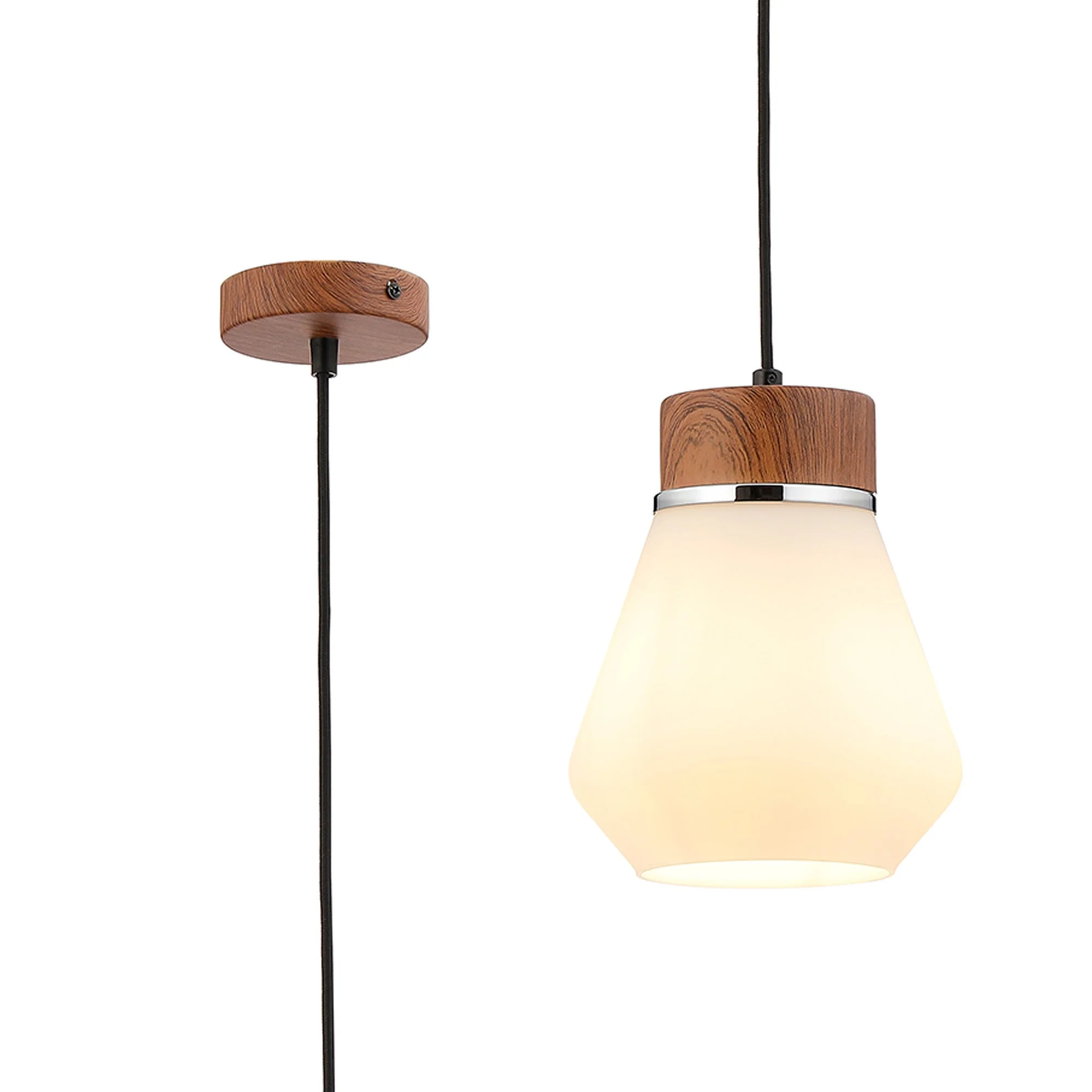 Rome 1 Light Pendant, Walnut/Aged Pewter - Image 14