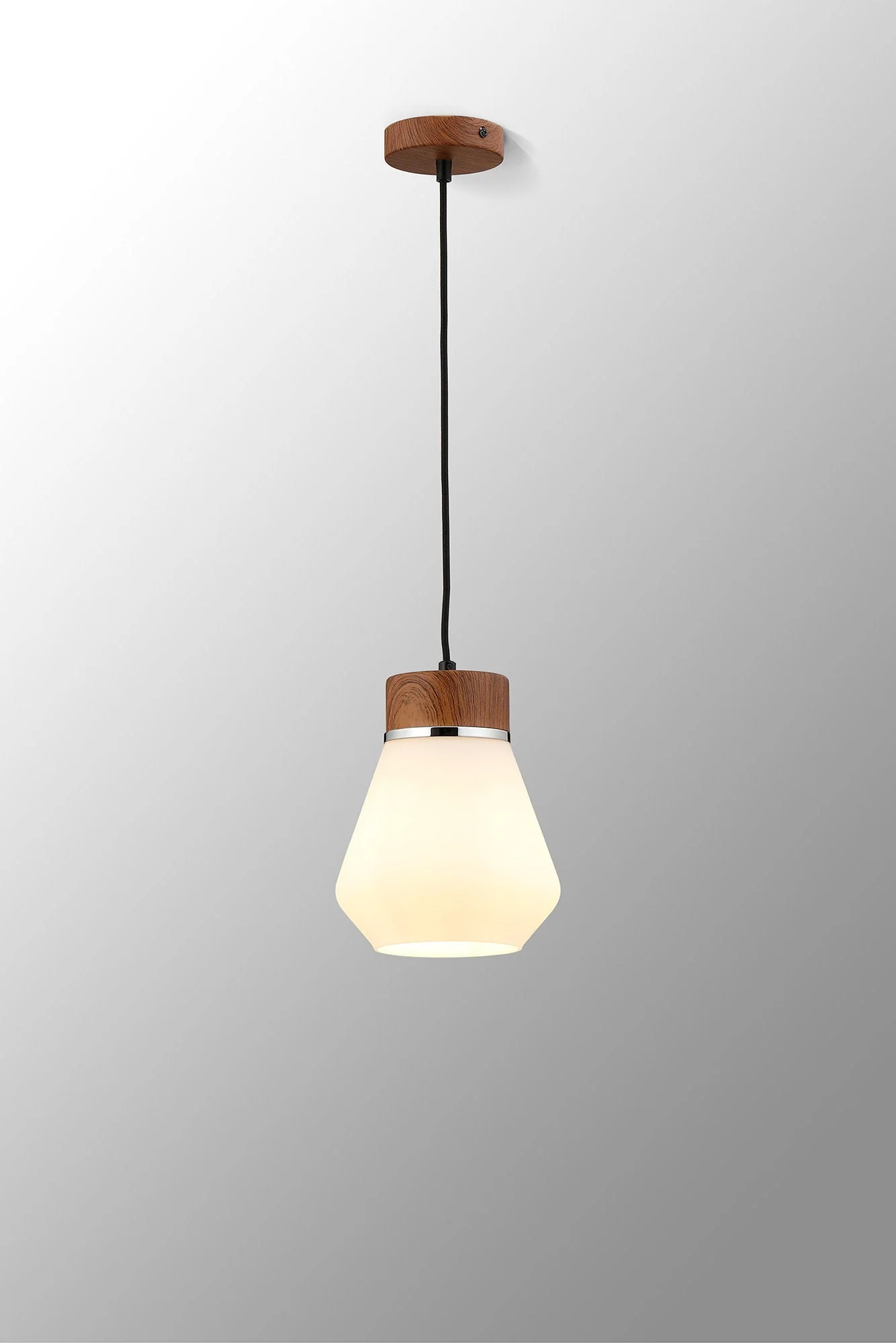 Rome 1 Light Pendant, Walnut/Aged Pewter - Image 2