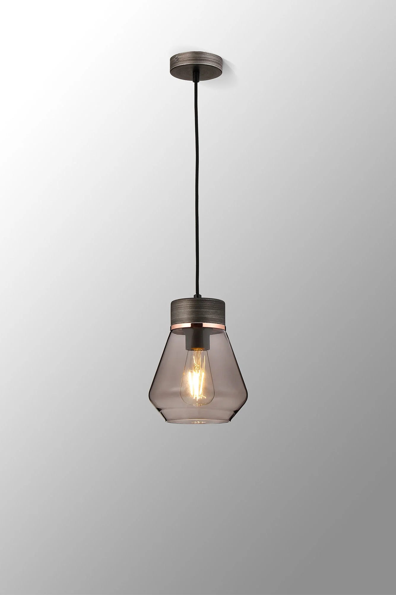 Rome 1 Light Pendant, Walnut/Aged Pewter - Image 8