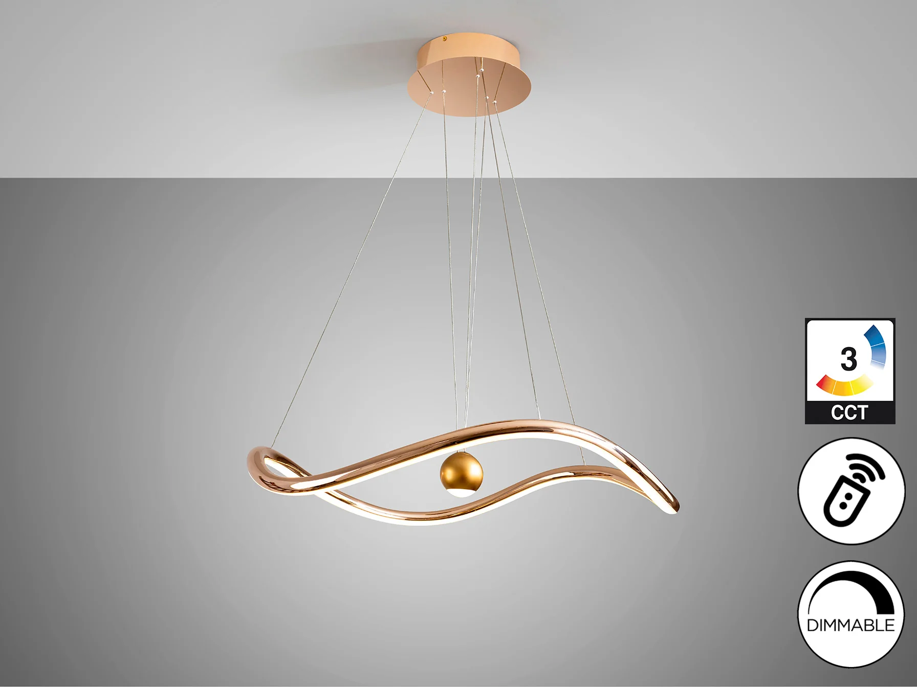 Romina Ceiling Light - Gloss Golden Finish - Image 3