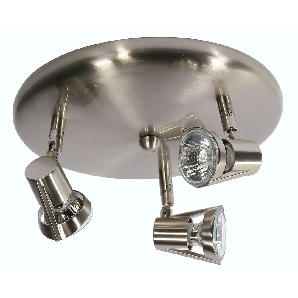 Romore 3Lt Plate Spotlight - Brass/Chrome - Image 2