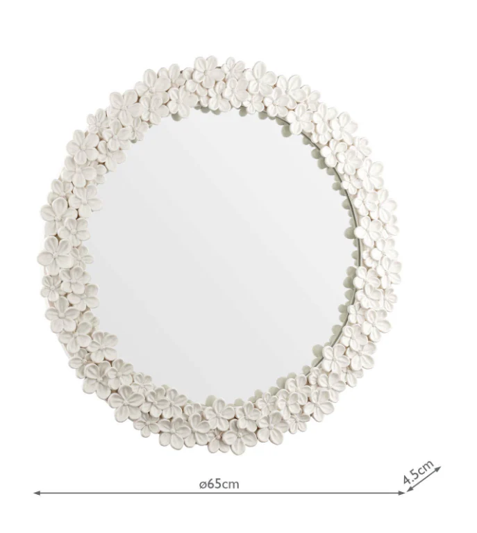Romsey Mirror Matt White 65cm - Image 4