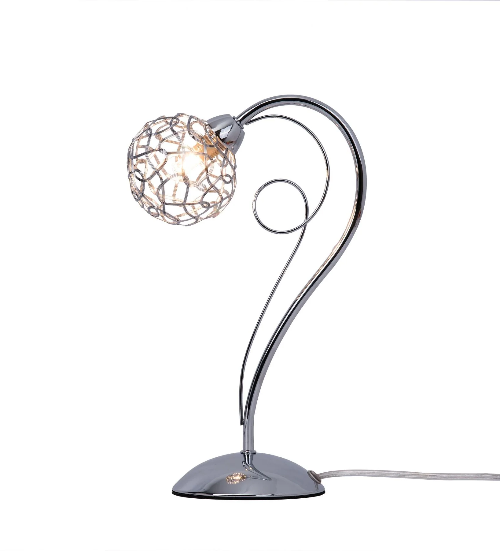 Ronda 1 Light Table Lamp with Mesh Ball Shade - Antique Brass Polished Chrome Finish - Image 3