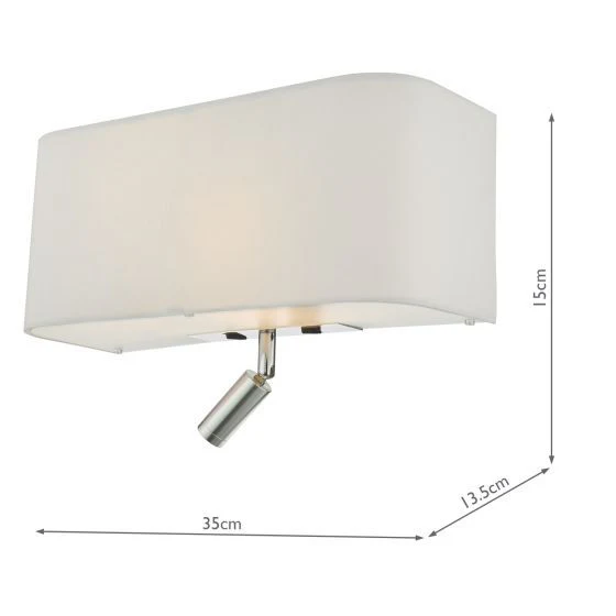 Ronda 3 Light Wall Light Grey/Ivory With LED Reading Light - Image 7