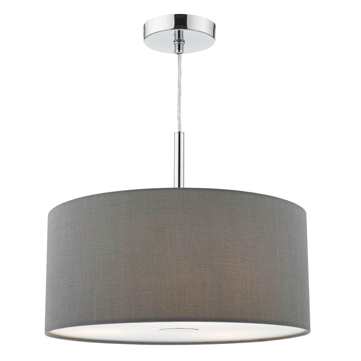 Ronda 3Lt 40CM/60CM Pendant With Shade And Diffuser - Ecru/Porcelain White/Slate Grey Finish - Image 3