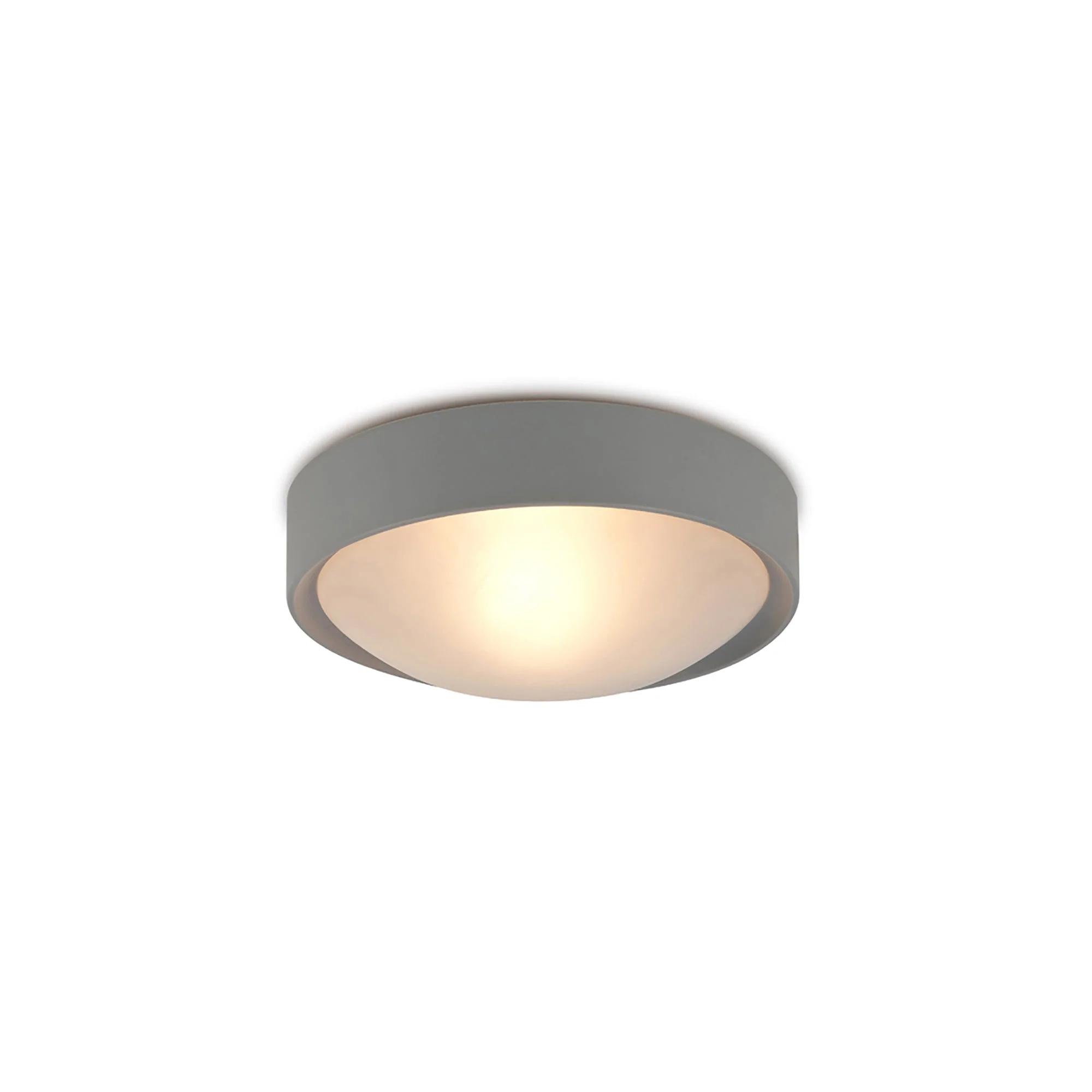Rondo Flush Ceiling Light IP44 - White/Silver - Image 2