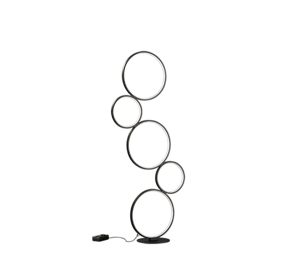 Rondo Modern LED Floor Lamp - White/Black - Image 2