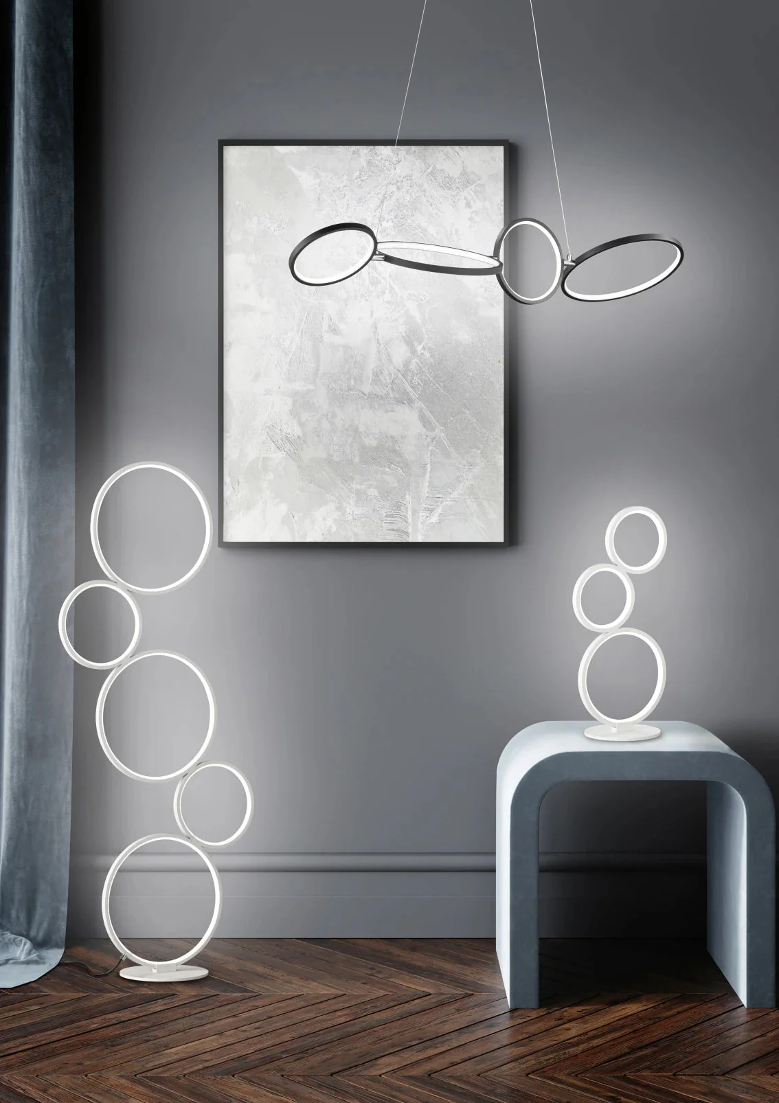 Rondo Modern LED Floor Lamp - White/Black - Image 7