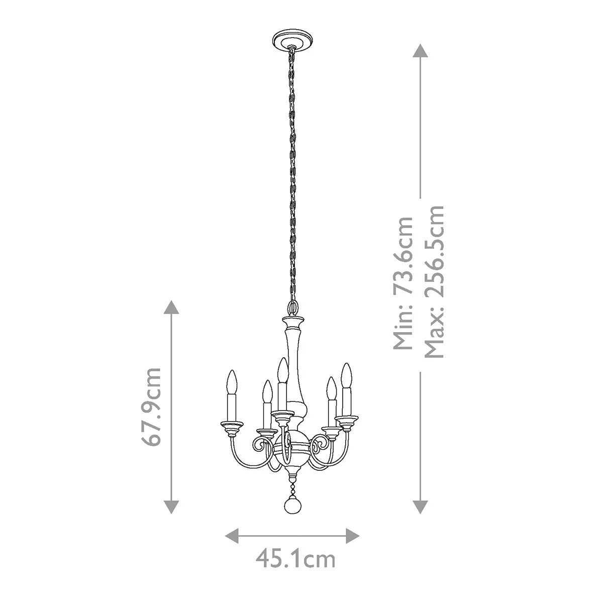 Rosalie 5 Light Mini Chandelier - Sterling Gold - Image 2