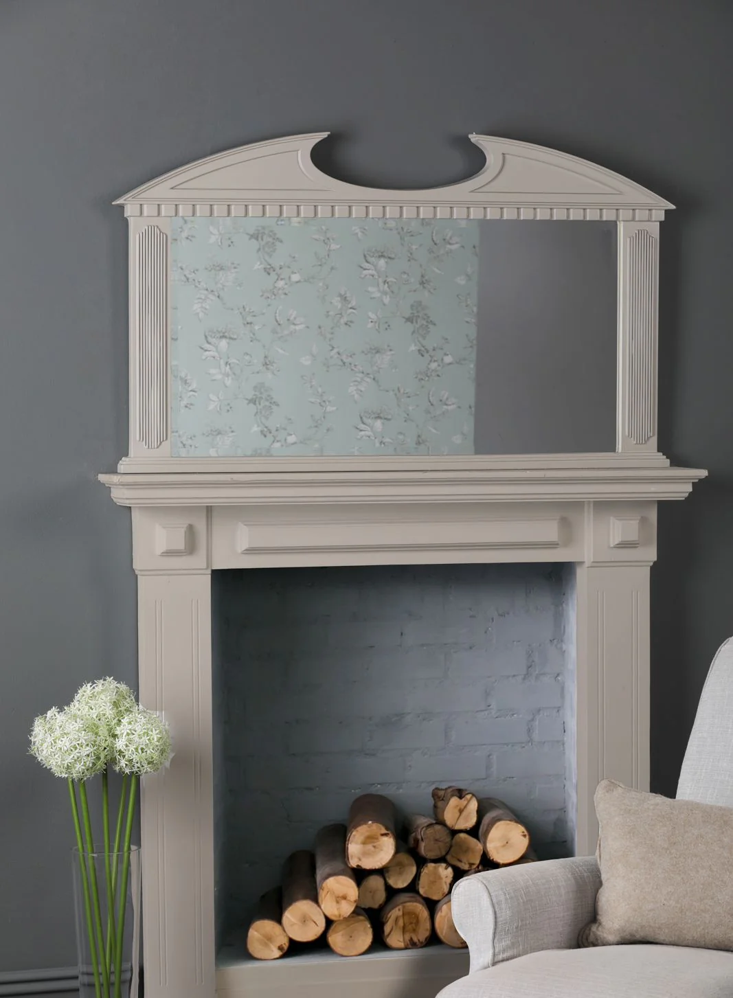 Rossett Over Mantle Mirror - Grey - Image 2