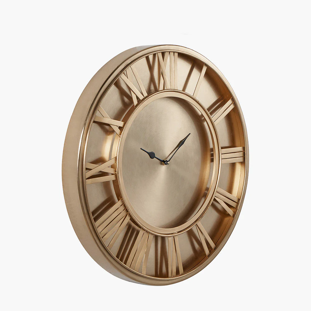 Round Wall Clock - Antique Brass Finish - Image 2
