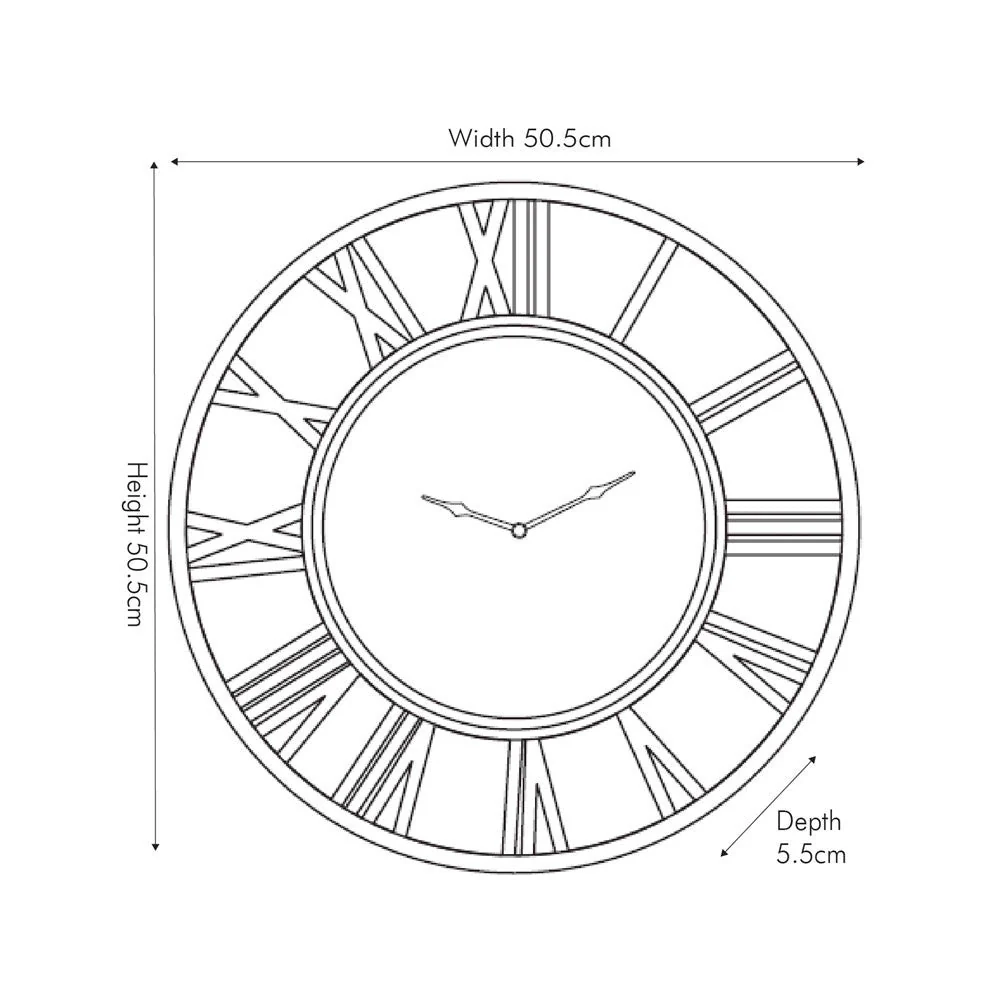 Round Wall Clock - Antique Brass Finish - Image 7