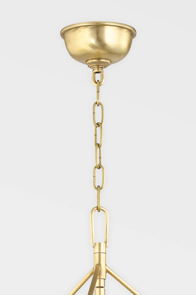 Roundout 9Lt Chandelier- Polished Nickel/Aged Brass - Image 3
