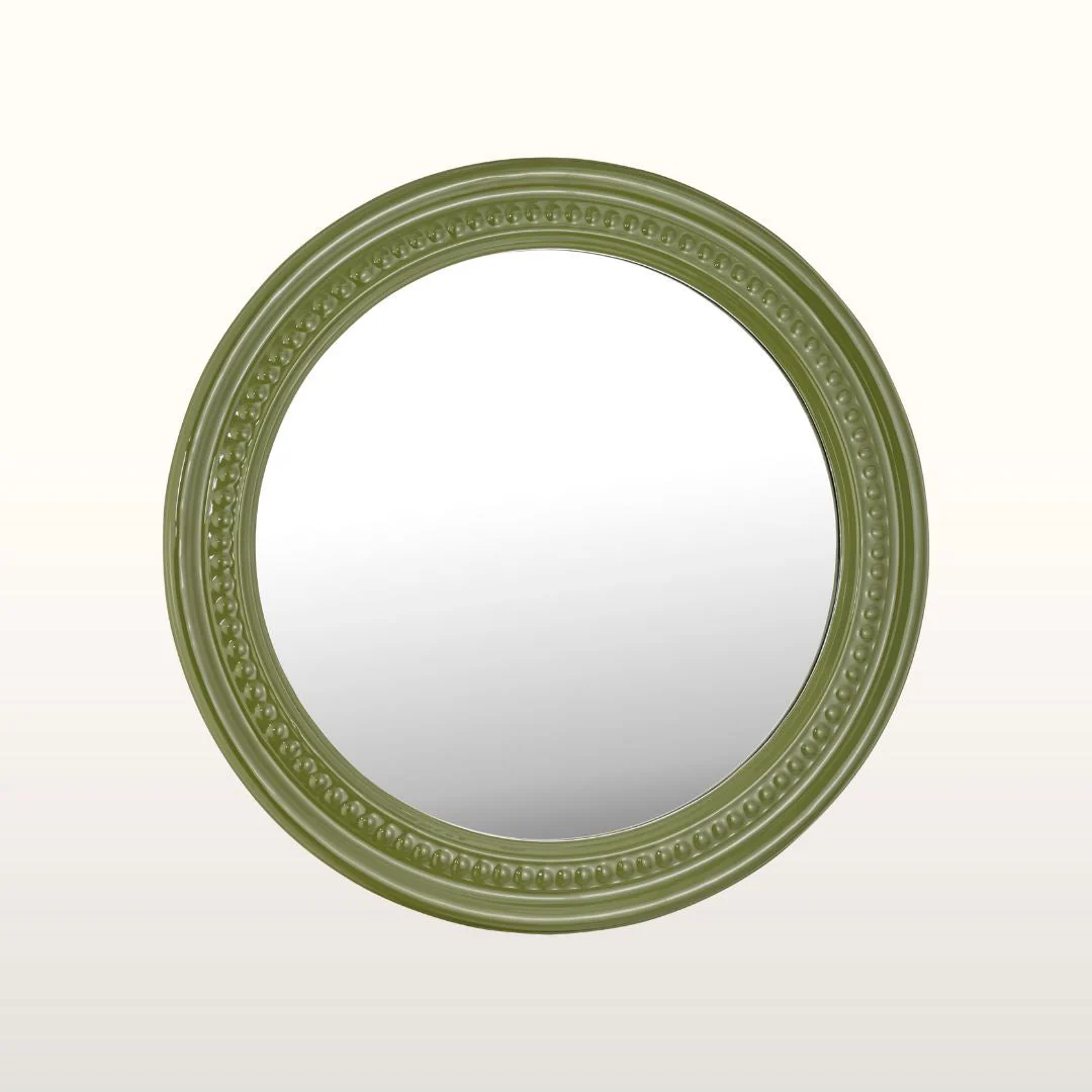 Rowan Beaded Mirror- Burgundy/ Green/ Teal Finishes - Image 2