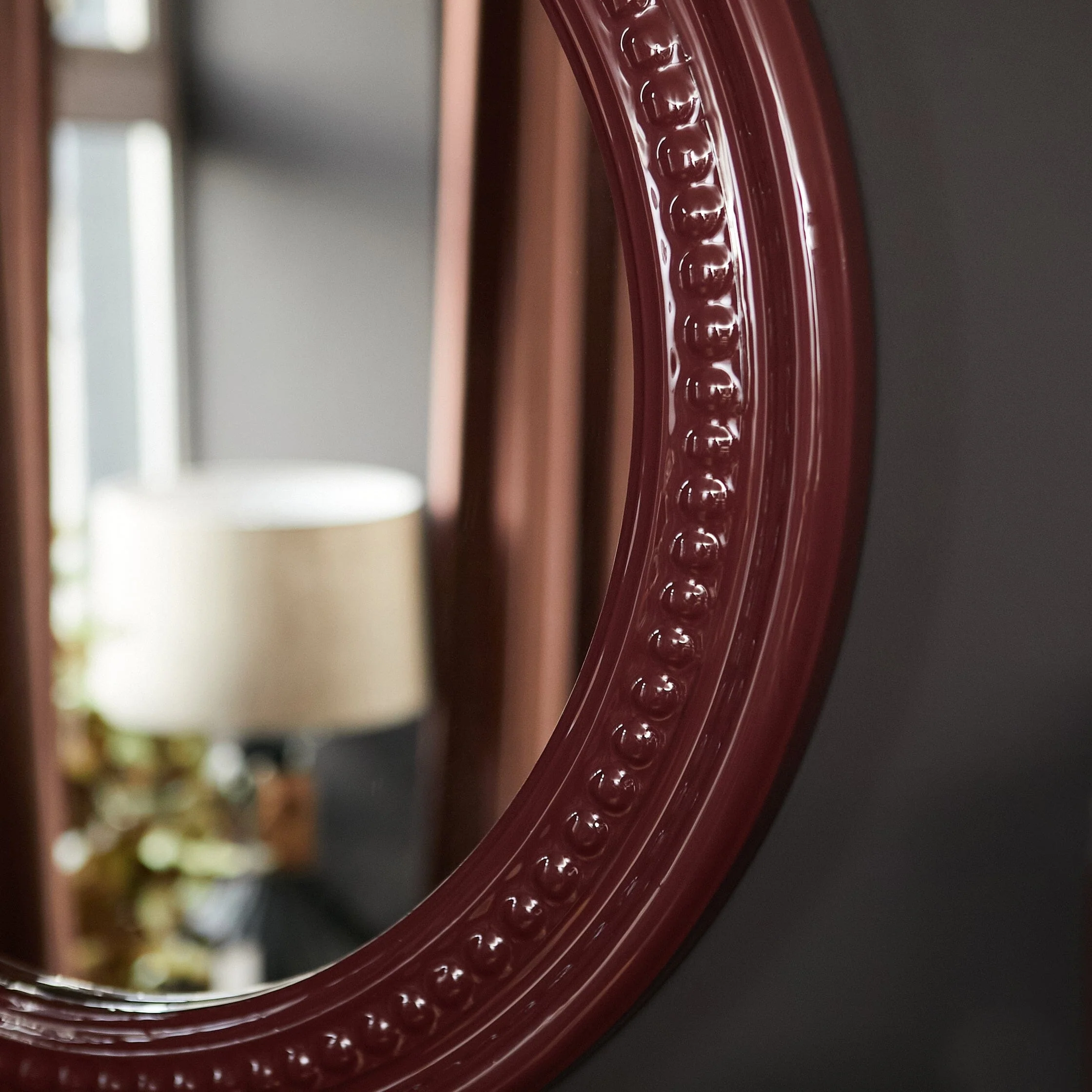 Rowan Beaded Mirror- Burgundy/ Green/ Teal Finishes - Image 8