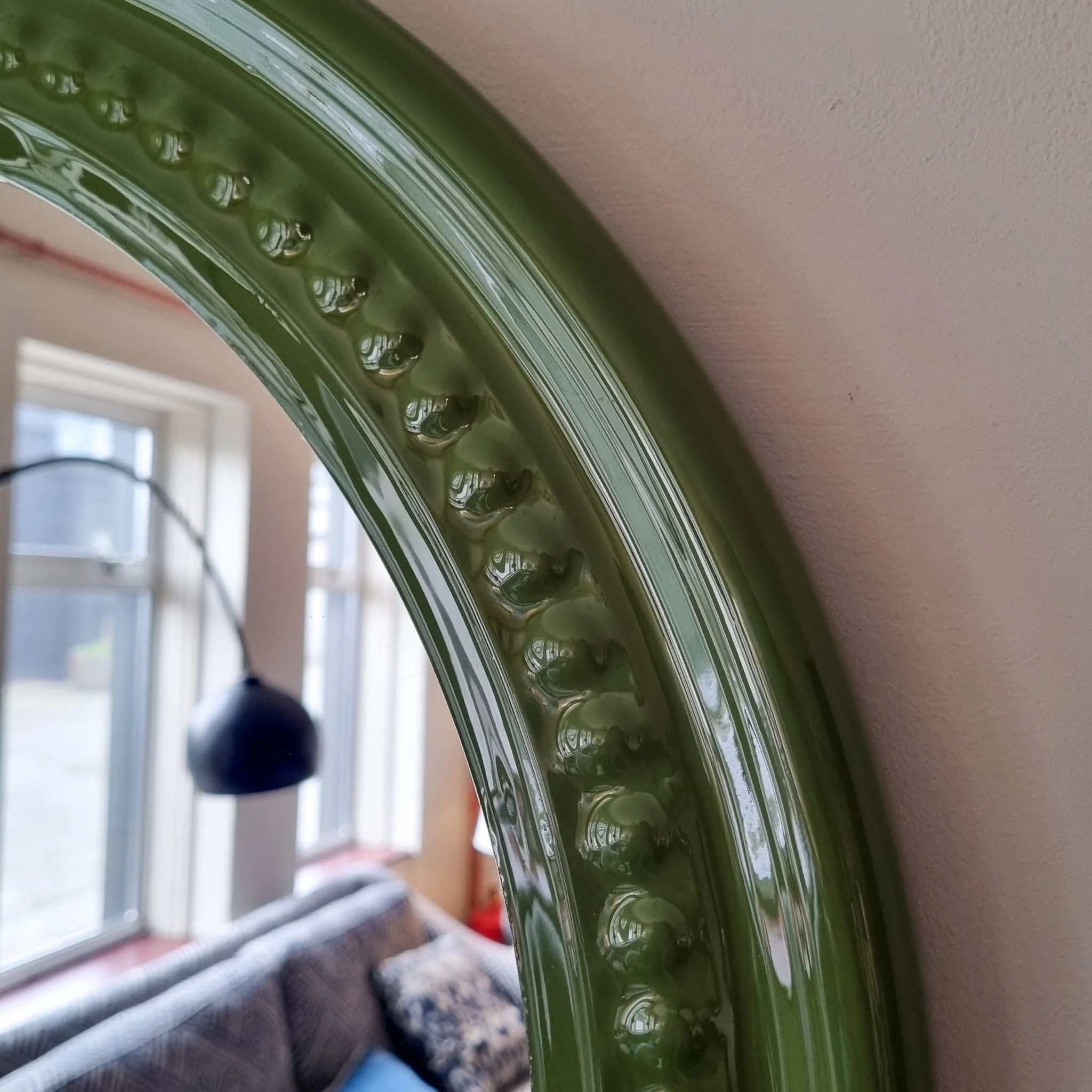 Rowan Beaded Mirror- Burgundy/ Green/ Teal Finishes - Image 9