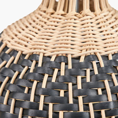Rowan Natural Rattan Black and White Woven Table Lamp - Image 4