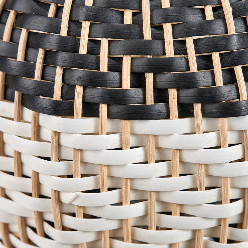 Rowan Natural Rattan Black and White Woven Table Lamp - Image 5