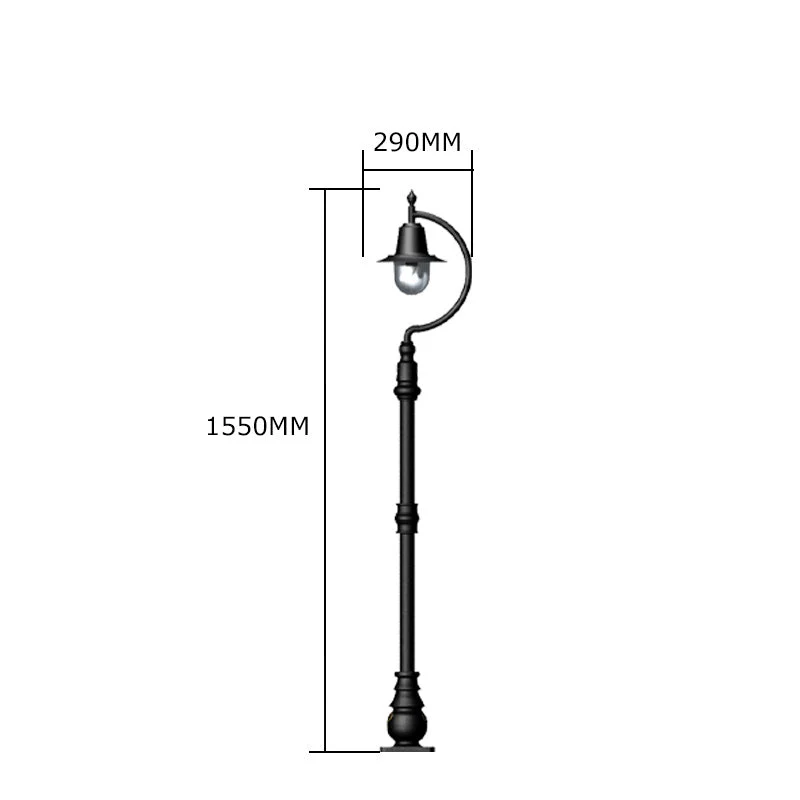 Rowsley 1Lt Teardrop Lamp Post - Cast Iron/Copper - Image 26