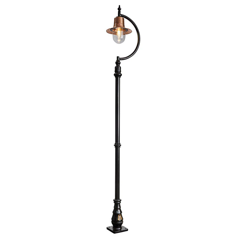 Rowsley 1Lt Teardrop Lamp Post - Cast Iron/Copper - Image 4