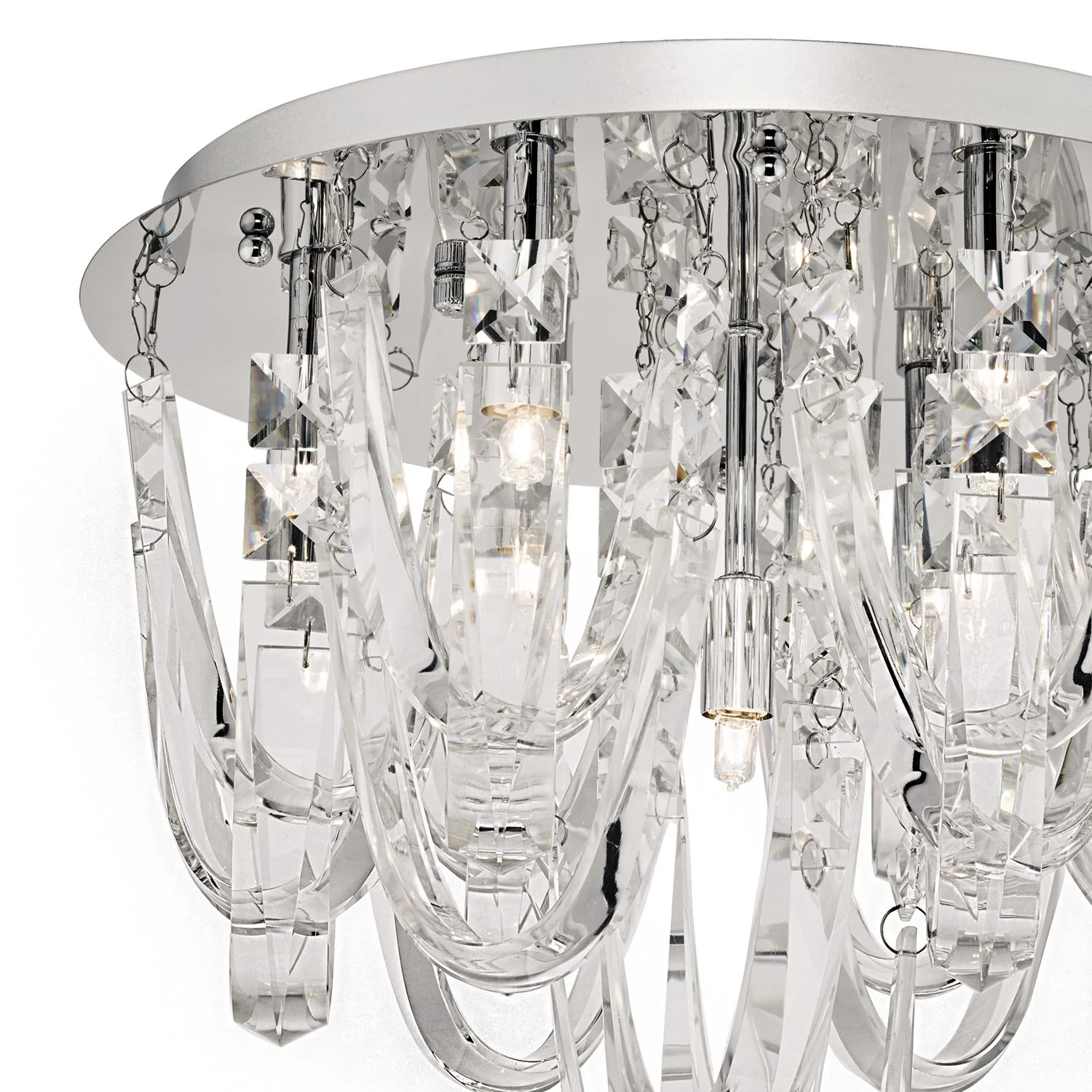 Roxanne 7Lt Flush Light  - Polished Chrome & Crystal - Image 3