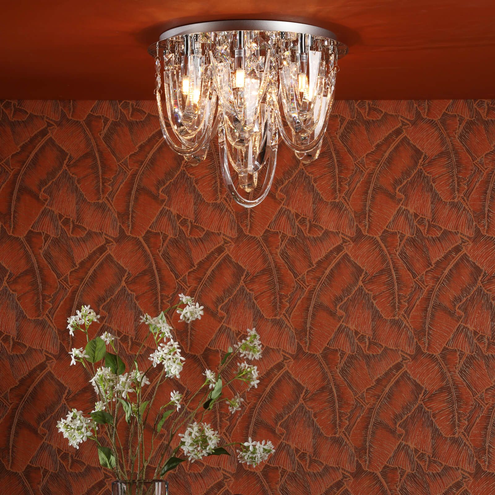 Roxanne 7Lt Flush Light  - Polished Chrome & Crystal - Image 4