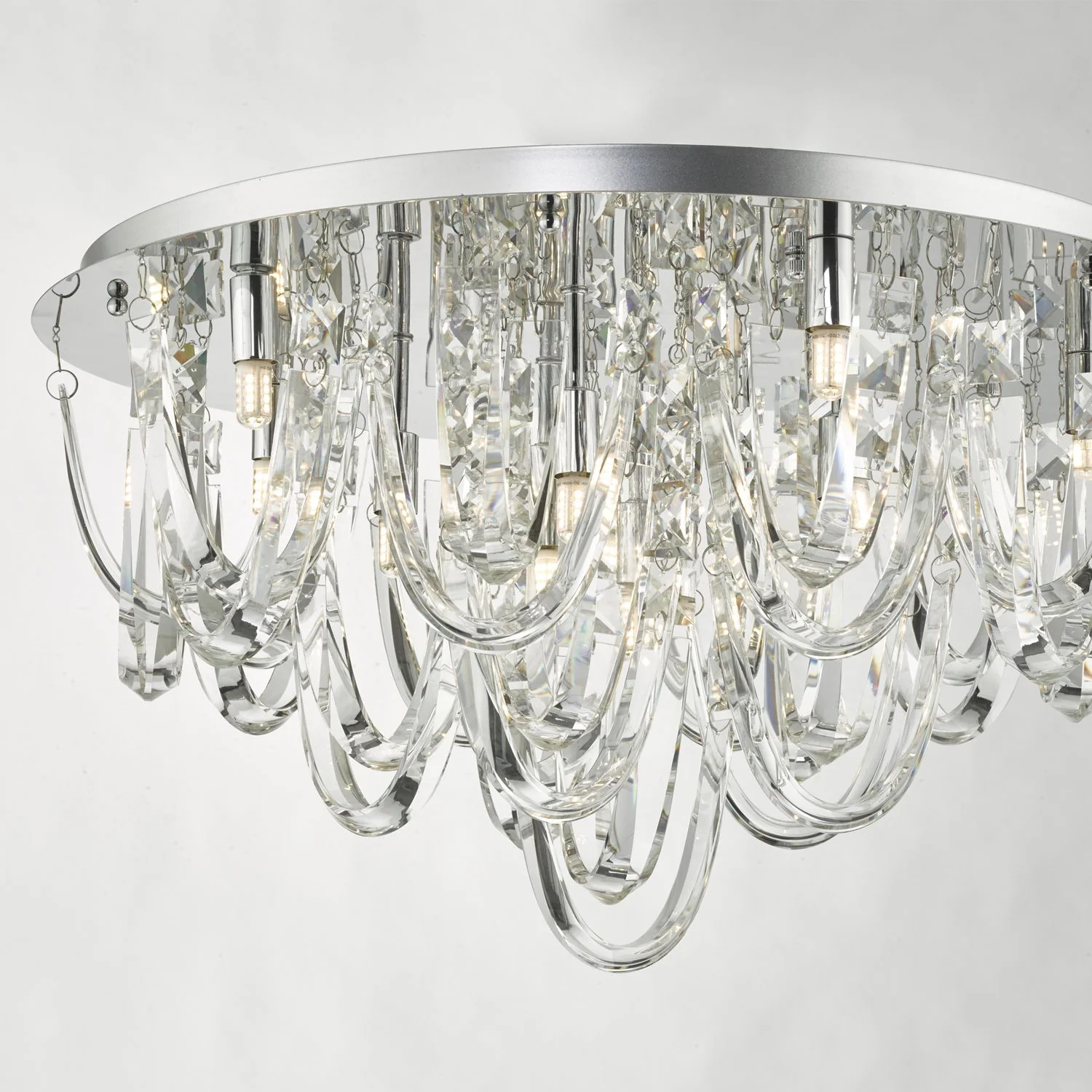 Roxanne 7Lt Flush Light  - Polished Chrome & Crystal - Image 5