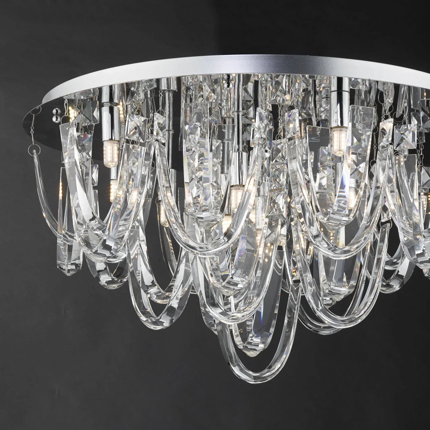 Roxanne 7Lt Flush Light  - Polished Chrome & Crystal - Image 7