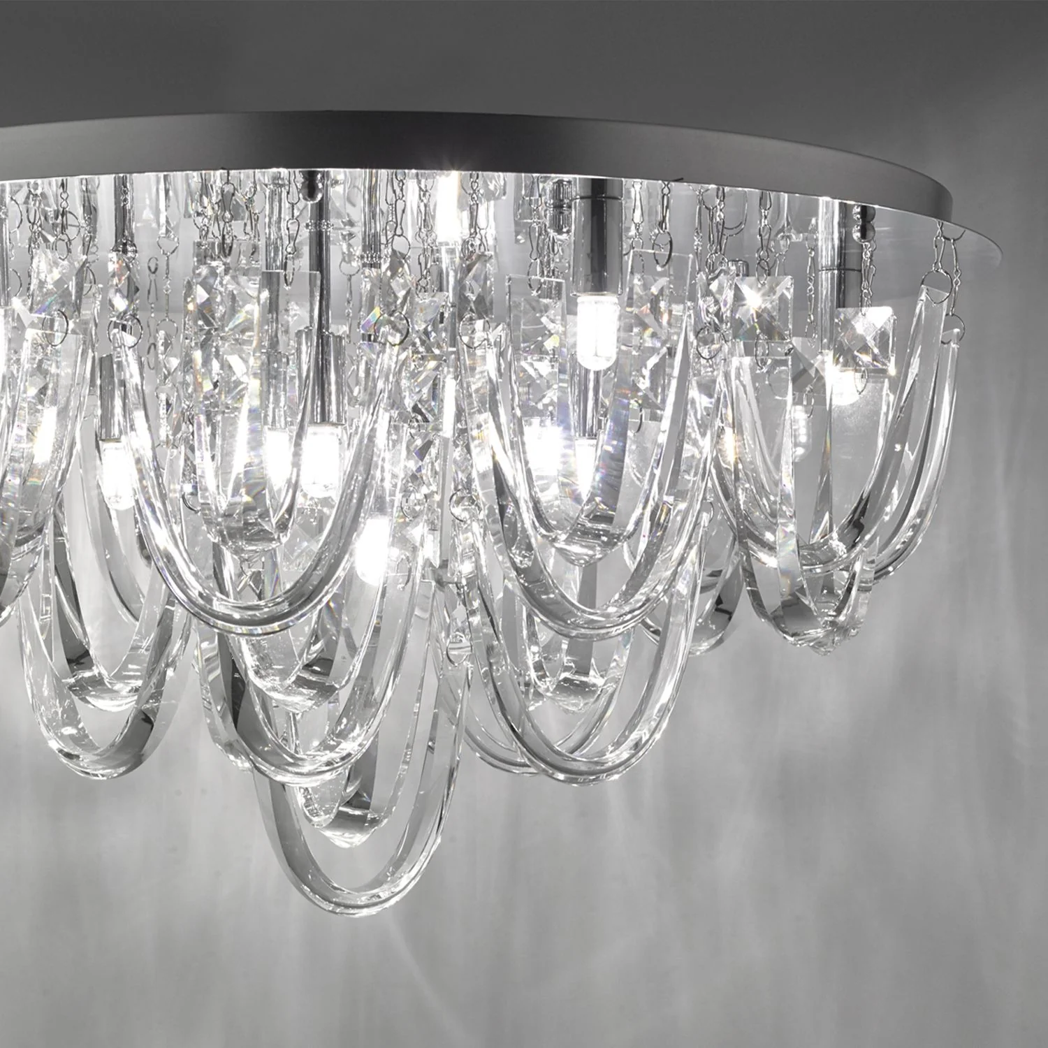 Roxanne 7Lt Flush Light  - Polished Chrome & Crystal - Image 8
