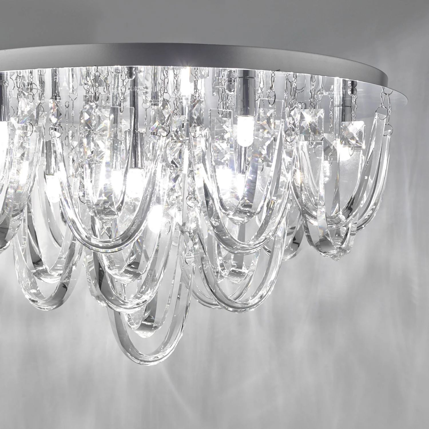 Roxanne 7Lt Flush Light  - Polished Chrome & Crystal - Image 9