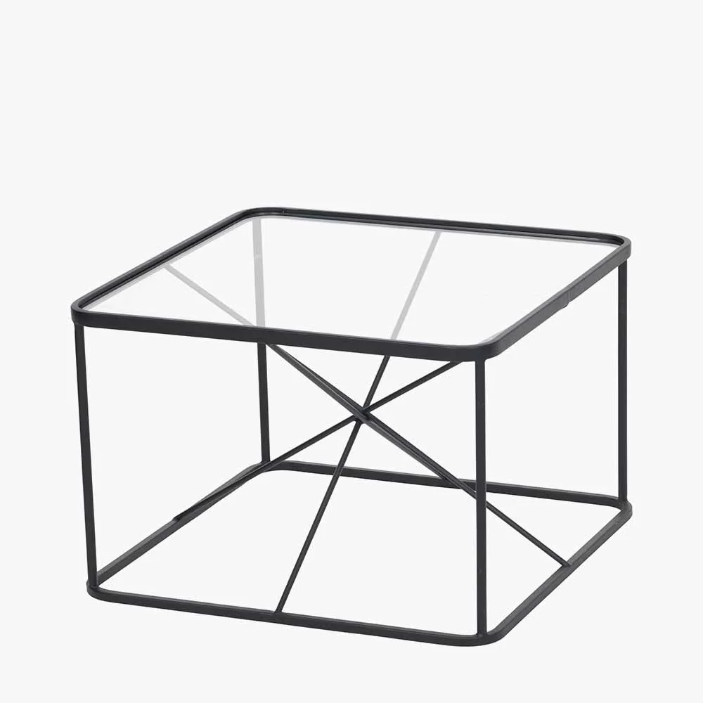 Roxy Glass and Black Metal Coffee Table - Image 2