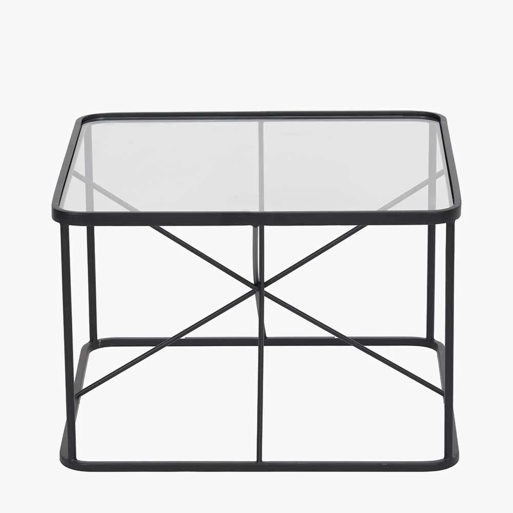 Roxy Glass and Black Metal Coffee Table - Image 3