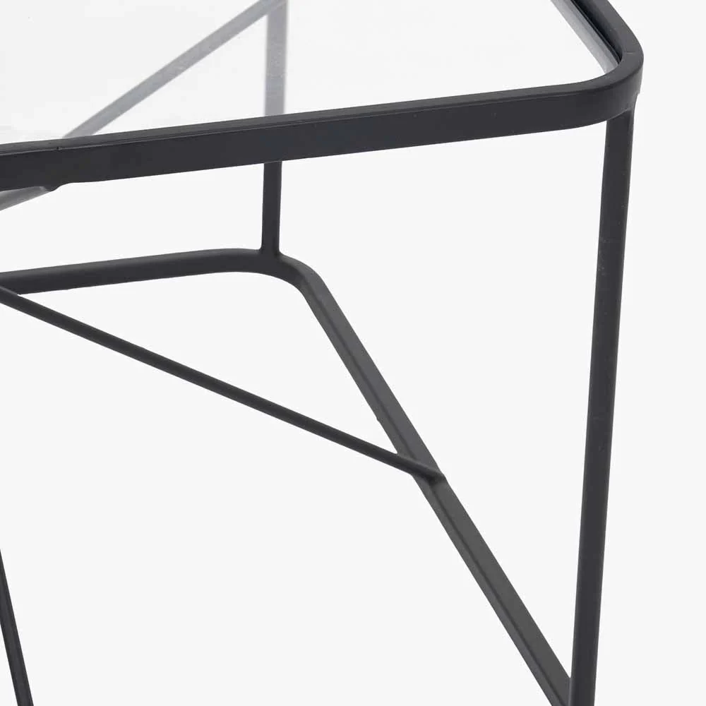 Roxy Glass and Black Metal Coffee Table - Image 4