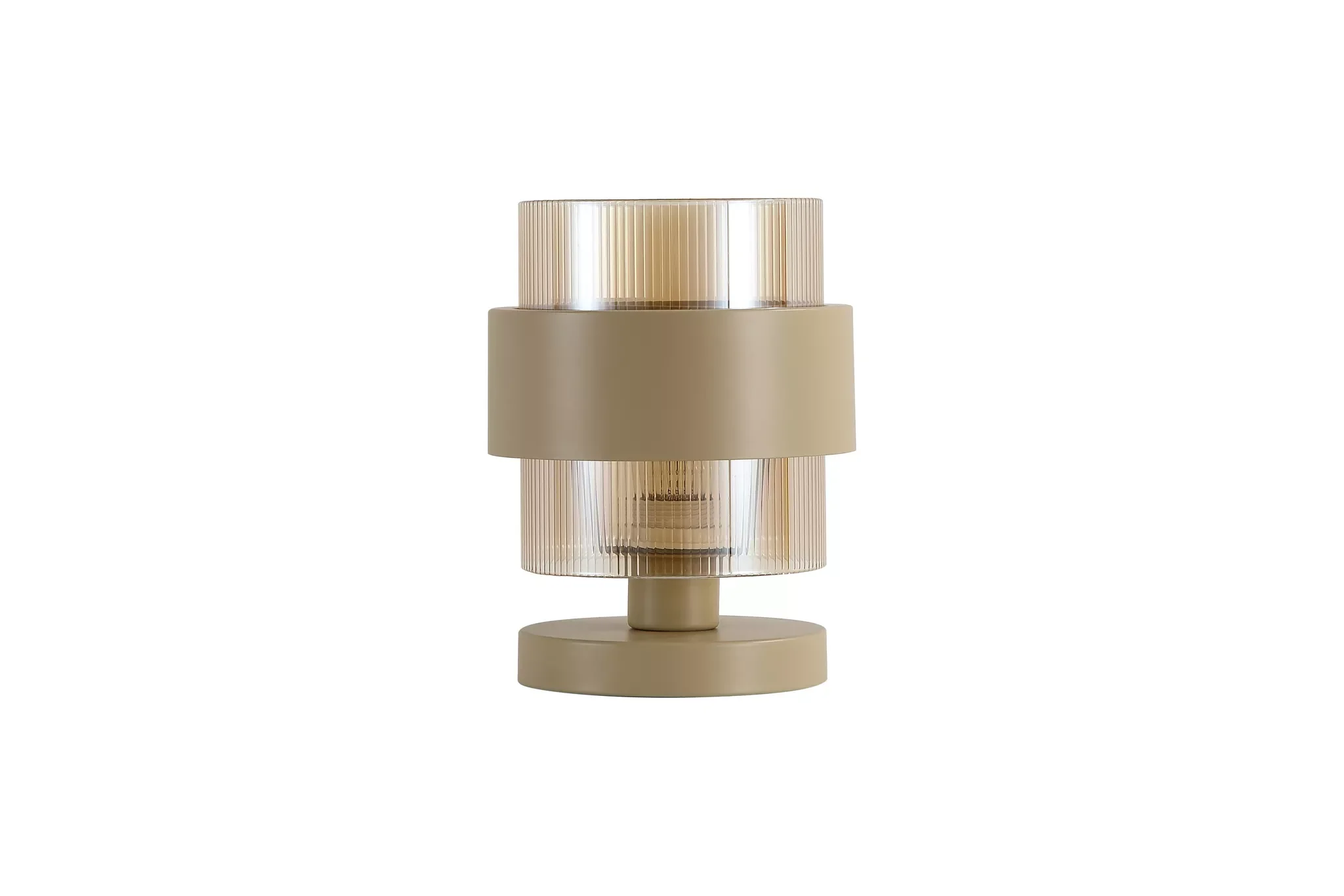 Royal 1Lt Table Lamp- Sand w Amber Ribbed Glass - Image 4