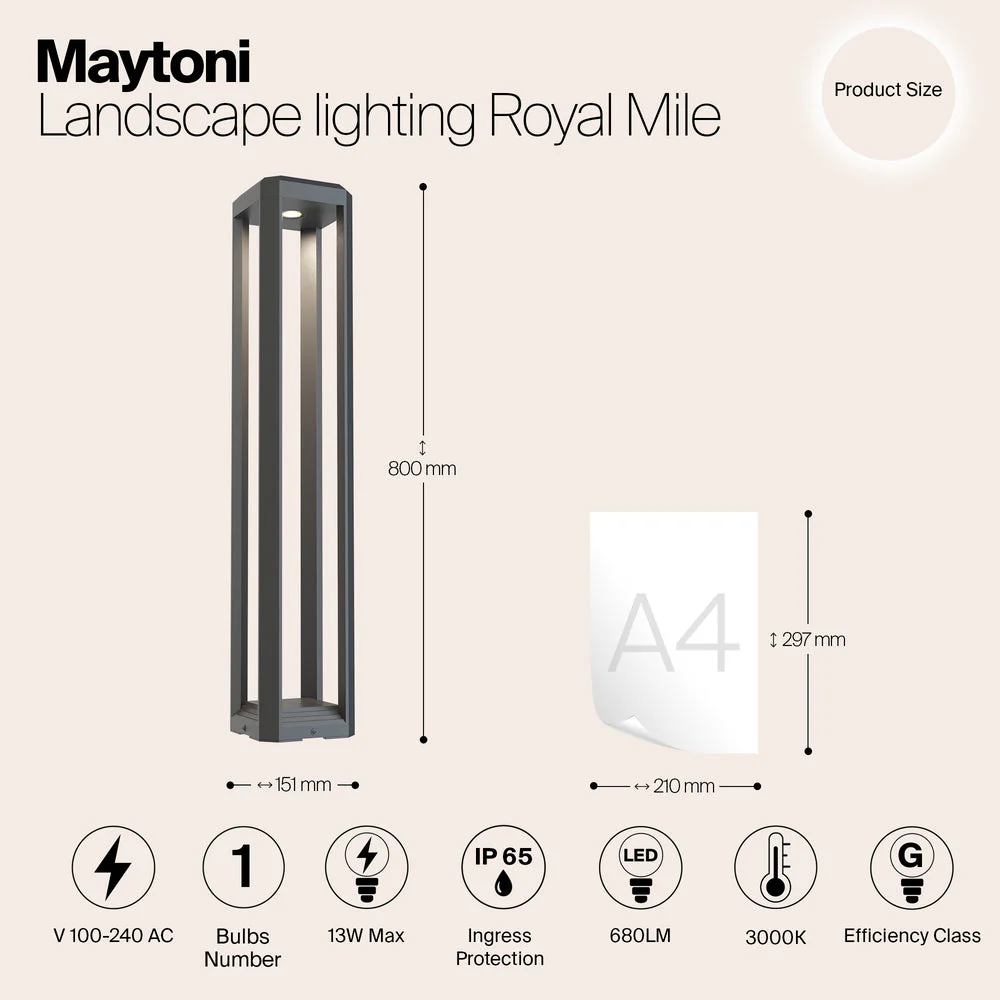 Royal Mile LED Bollard Light 3000K IP65 - Image 4