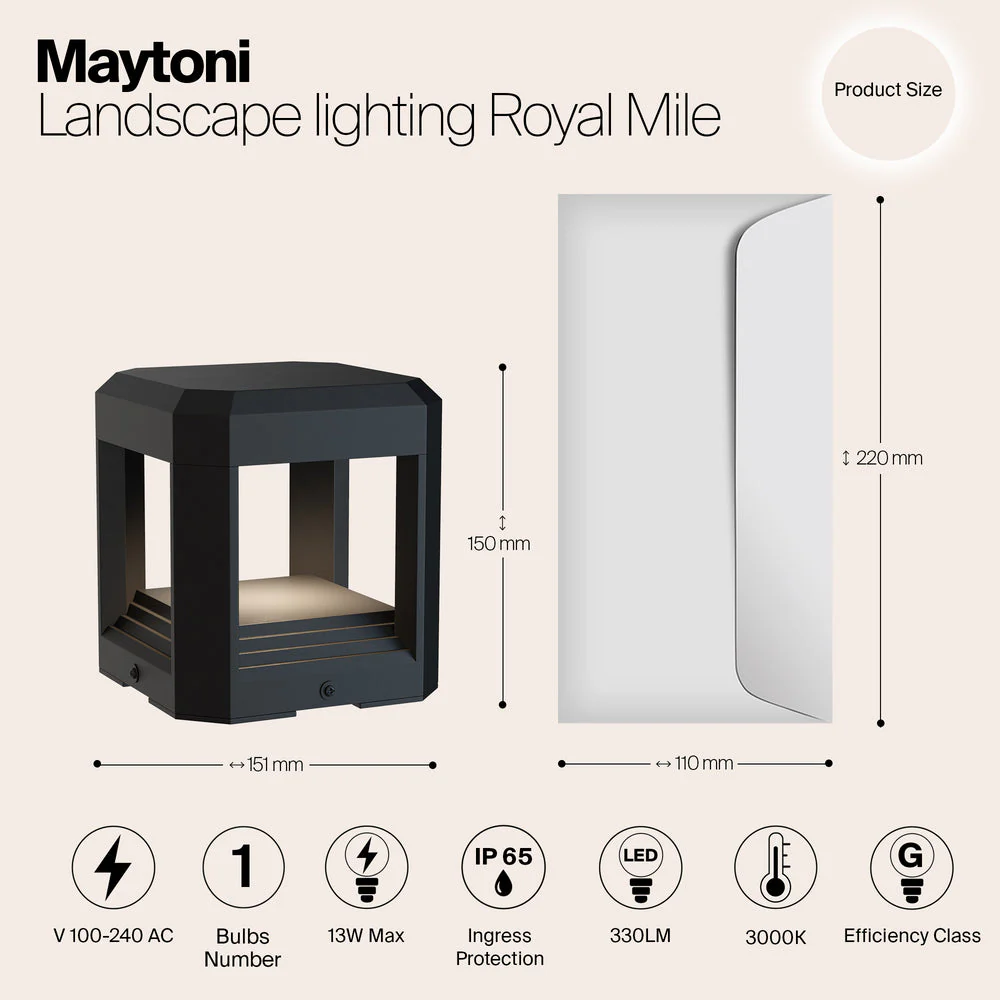 Royal Mile LED Bollard Light 3000K IP65 - Image 6