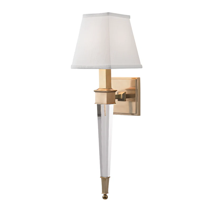 Ruskin 1Lt Wall Sconce- Polished Nickel/ Aged Brass - Image 2