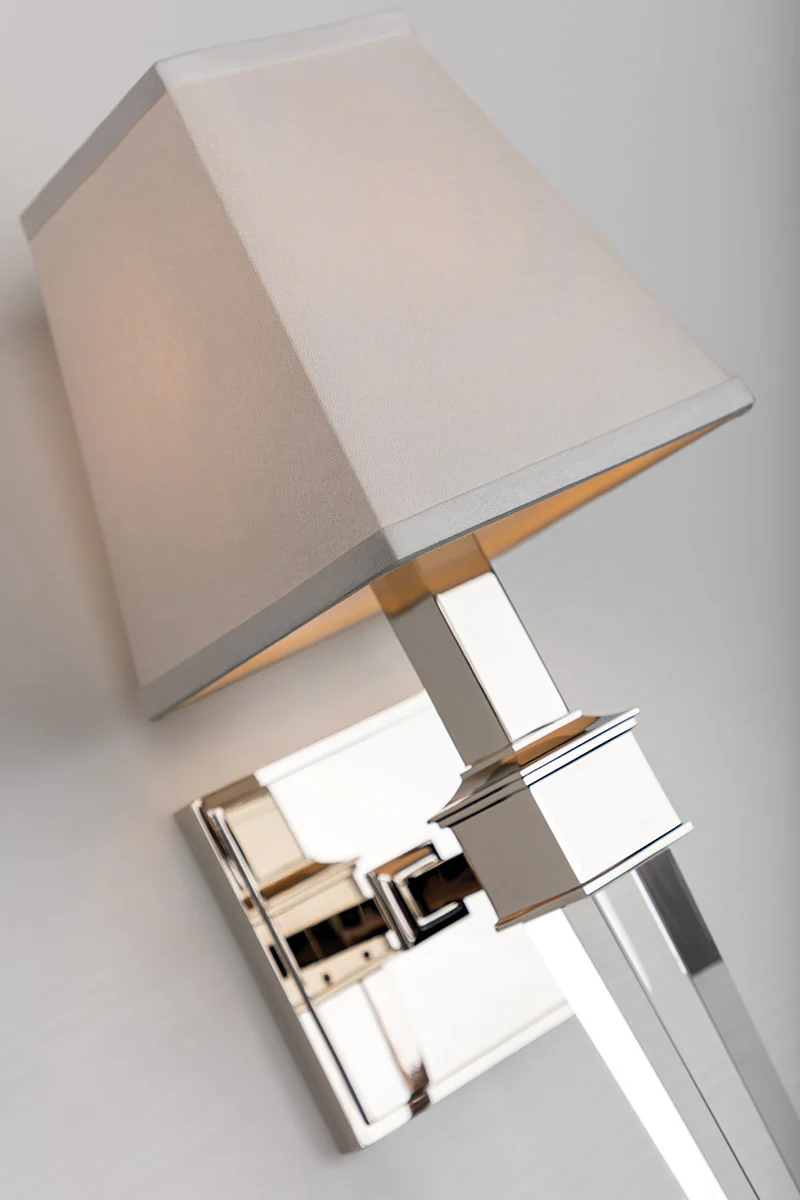 Ruskin 1Lt Wall Sconce- Polished Nickel/ Aged Brass - Image 3