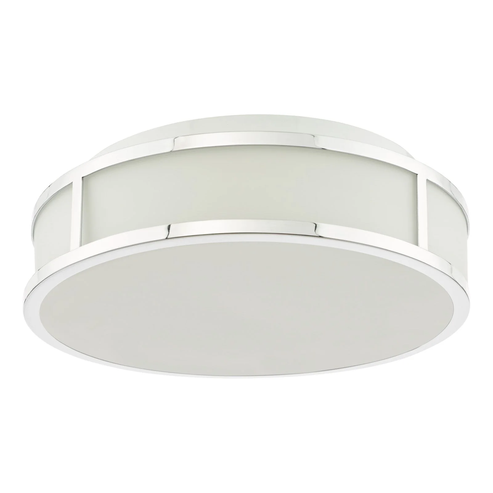 Royce 2 Light Bathroom Flush light IP44- Polished Chrome/ Antique Brass and Opal Glass - Image 2