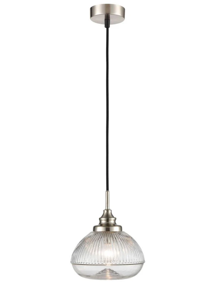 Ruben Glass Pendant Light - Brushed Brass / Satin Nickel