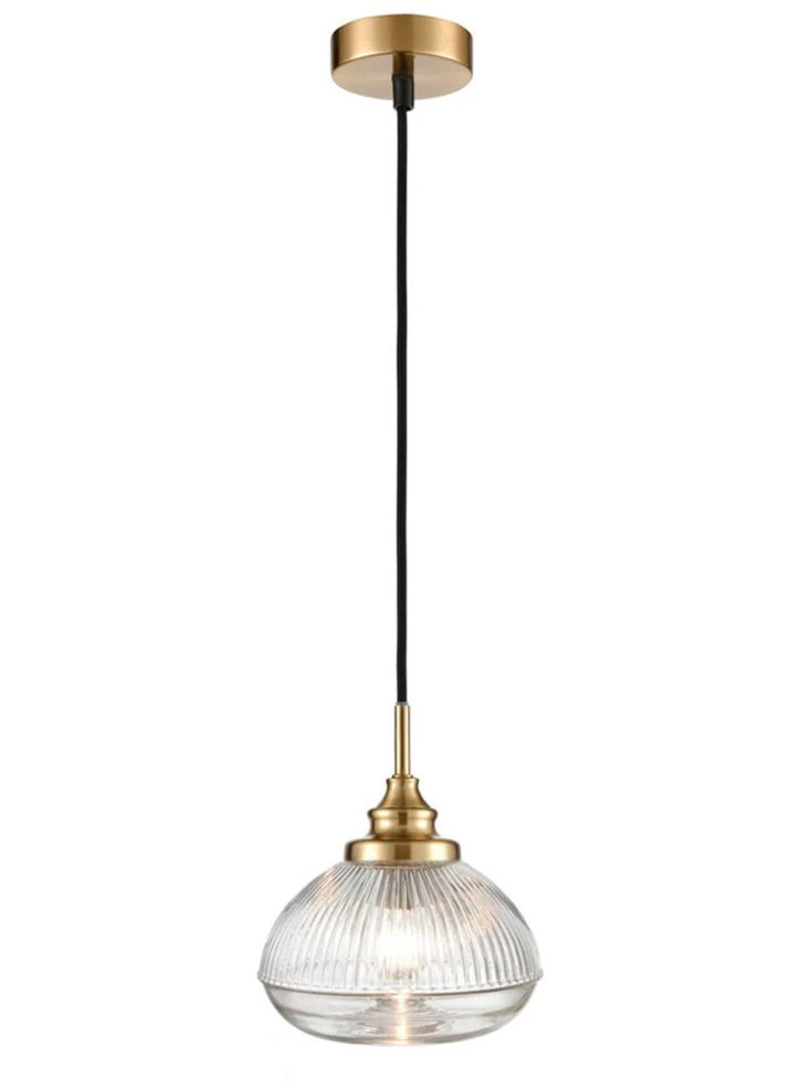 Ruben Glass Pendant Light - Brushed Brass / Satin Nickel - Image 2