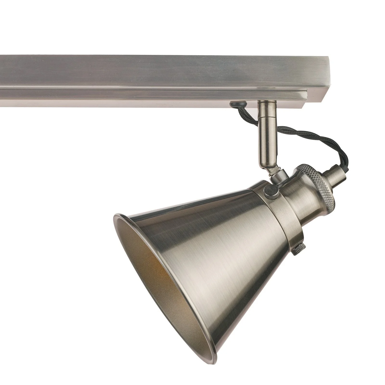 Rufus 3 Light Bar Spotlight Industrial Nickel/Antique Brass E14 - Image 3