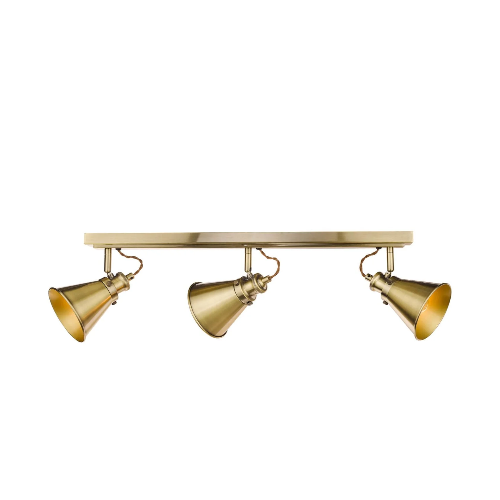 Rufus 3 Light Bar Spotlight Industrial Nickel/Antique Brass E14 - Image 7