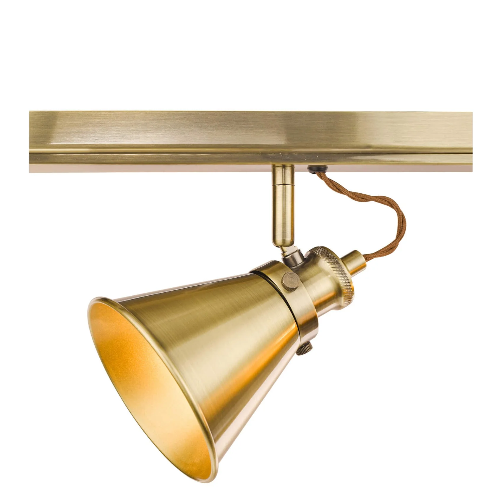 Rufus 3 Light Bar Spotlight Industrial Nickel/Antique Brass E14 - Image 8