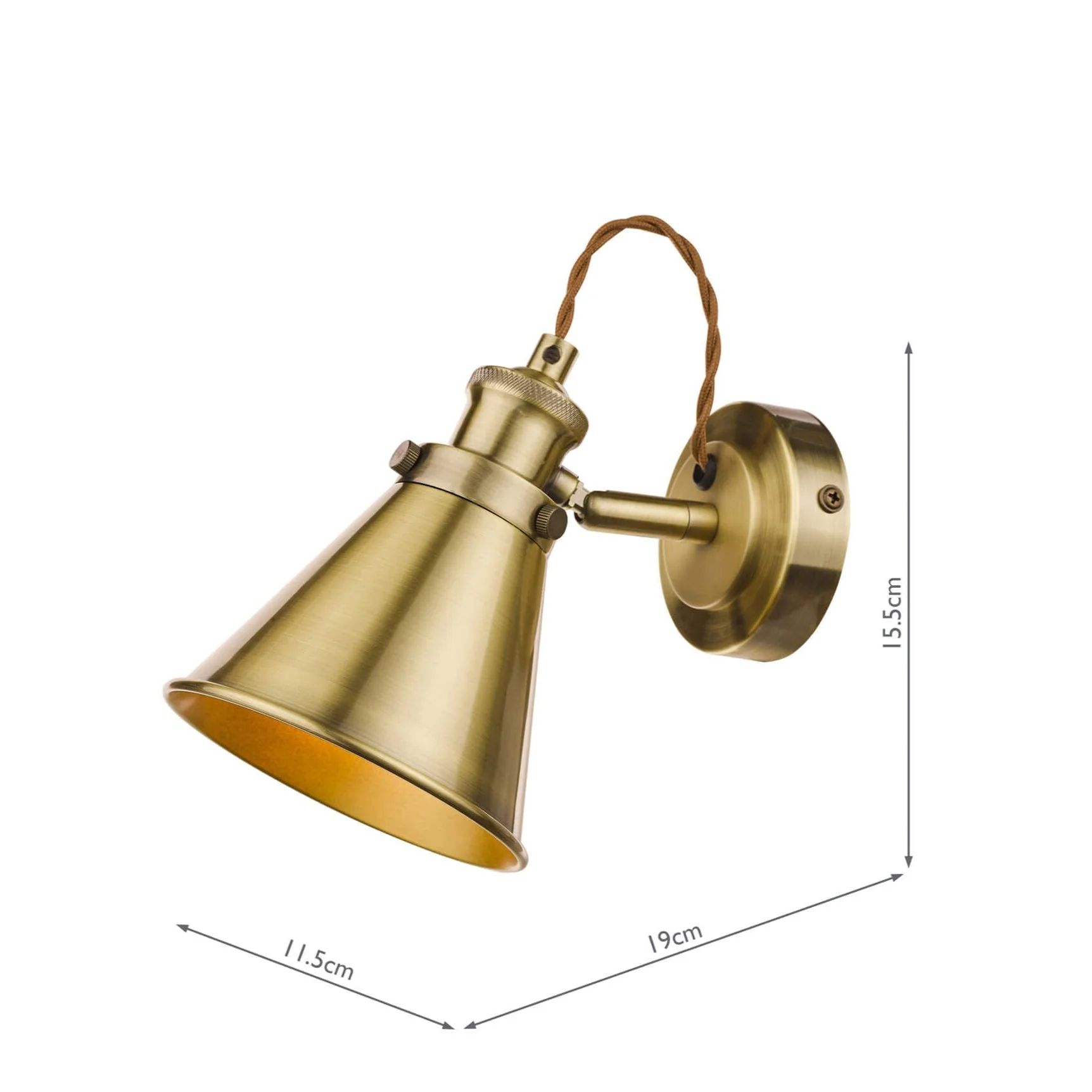 Rufus Single Spotlight Industrial Nickel/Antique Brass E14 - Image 12